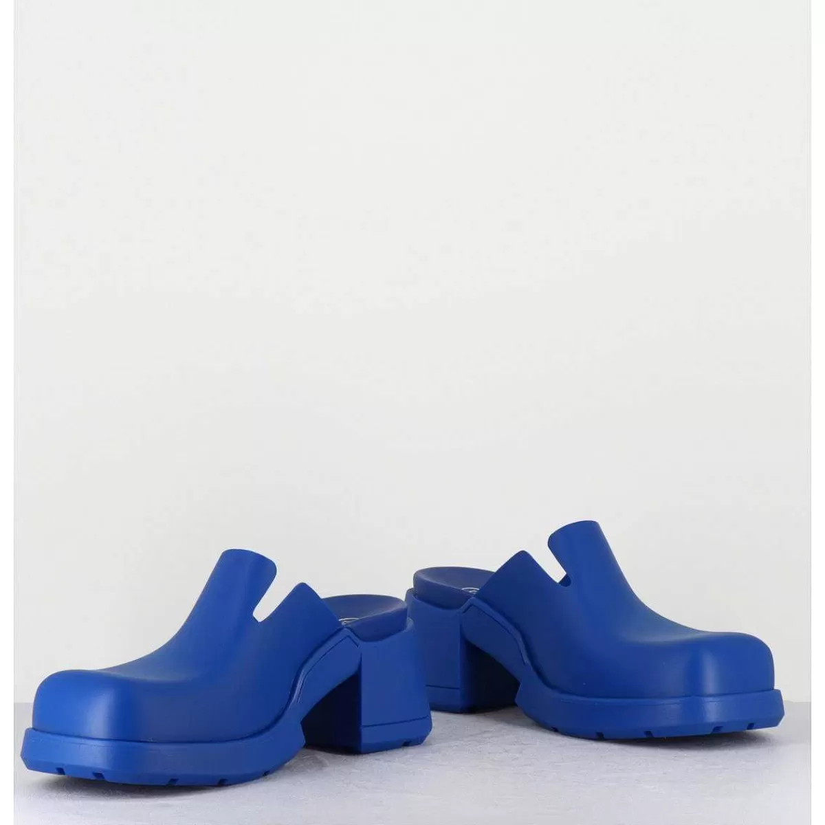 Clearance 90S Blue Rubber Clogs - Blissa Blue Mules Femmes Sabots