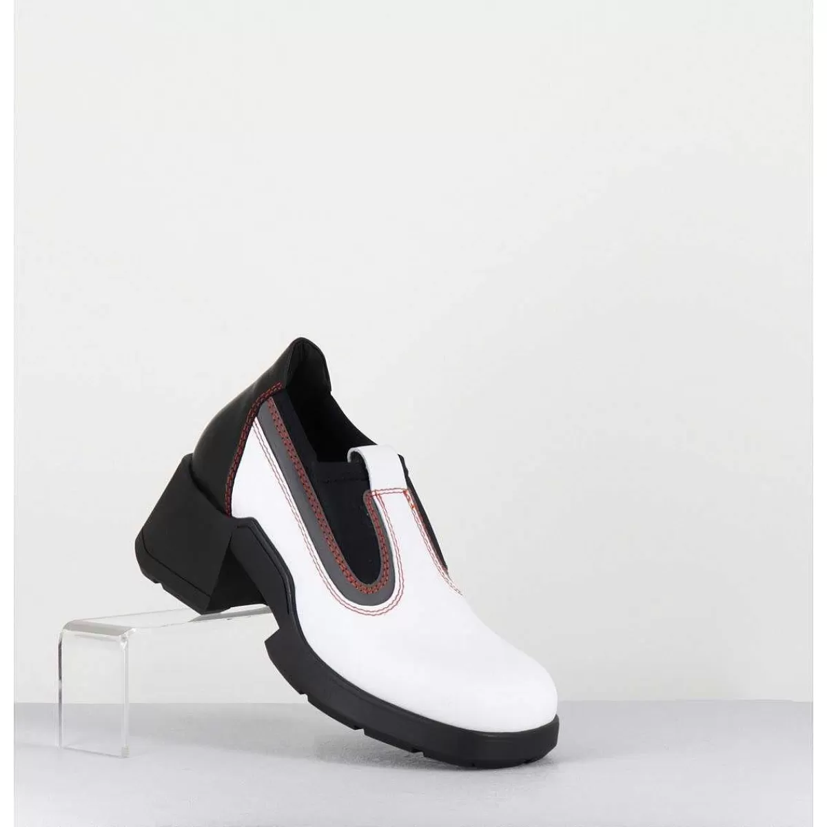 New 90S Futuristic Shoes Cuir Blanc & Lycra - Kuda White Boots Femmes Chaussures