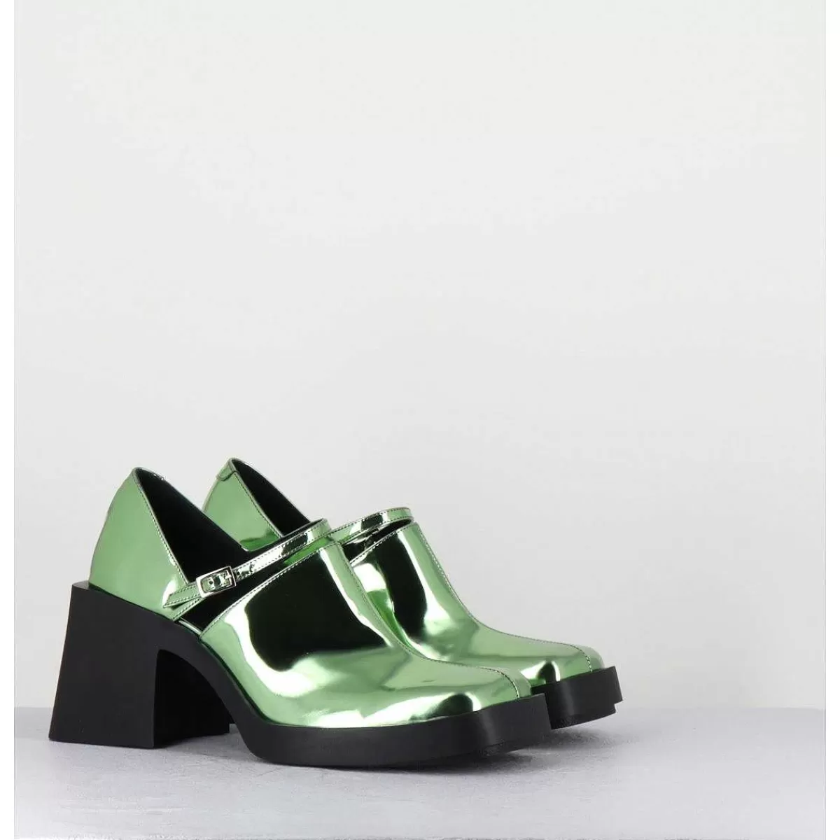 Shop 90S Mary-Jane Miroir Vert - Kim Metallic Green Femmes Chaussures