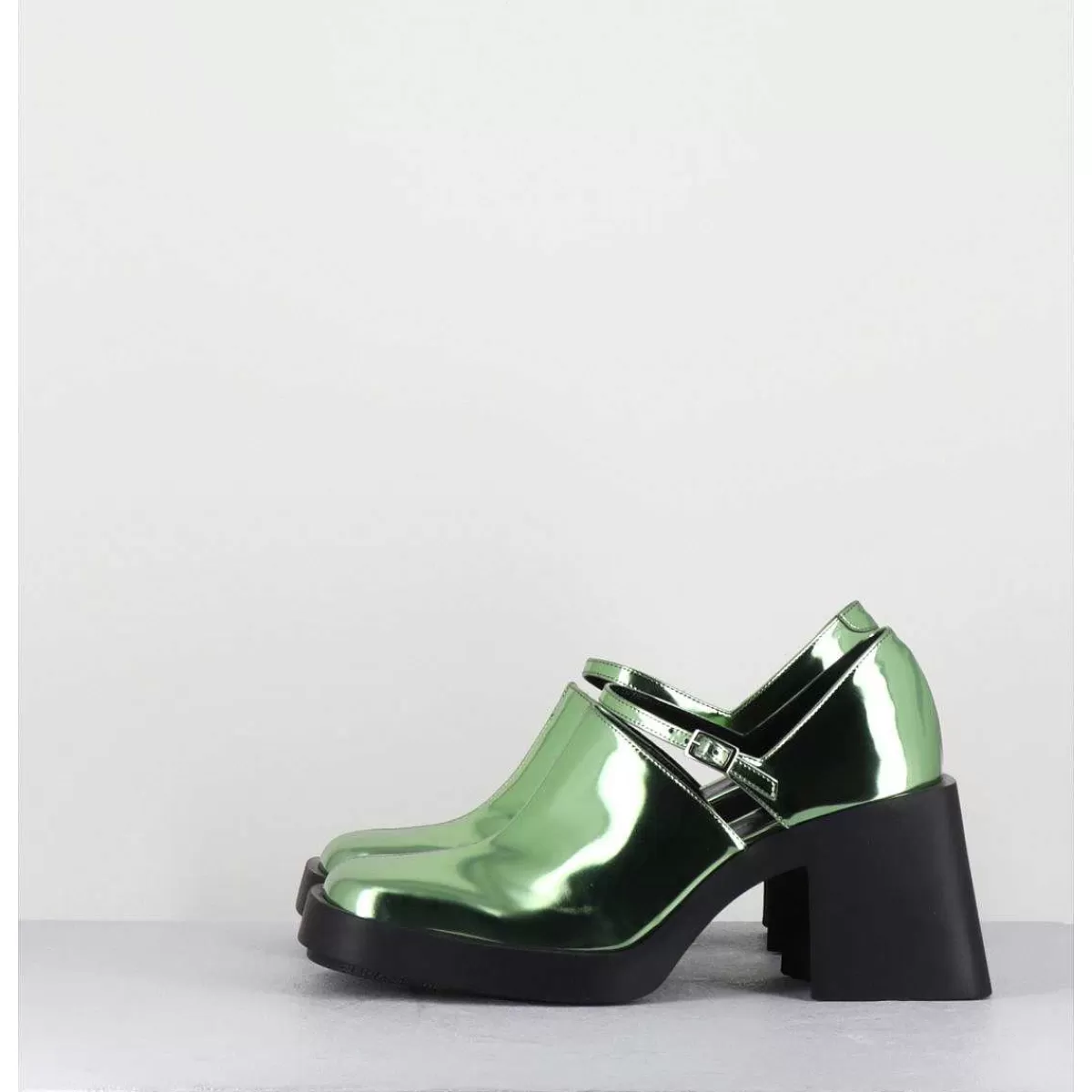 Shop 90S Mary-Jane Miroir Vert - Kim Metallic Green Femmes Chaussures