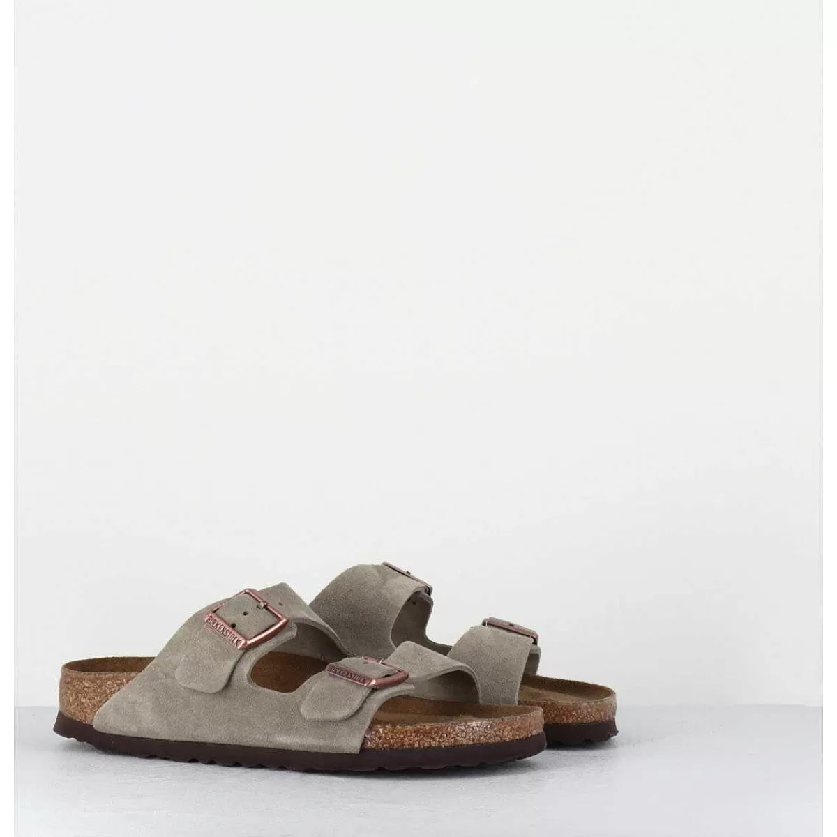 Cheap Arizona Suede Taupe Femmes Sandales