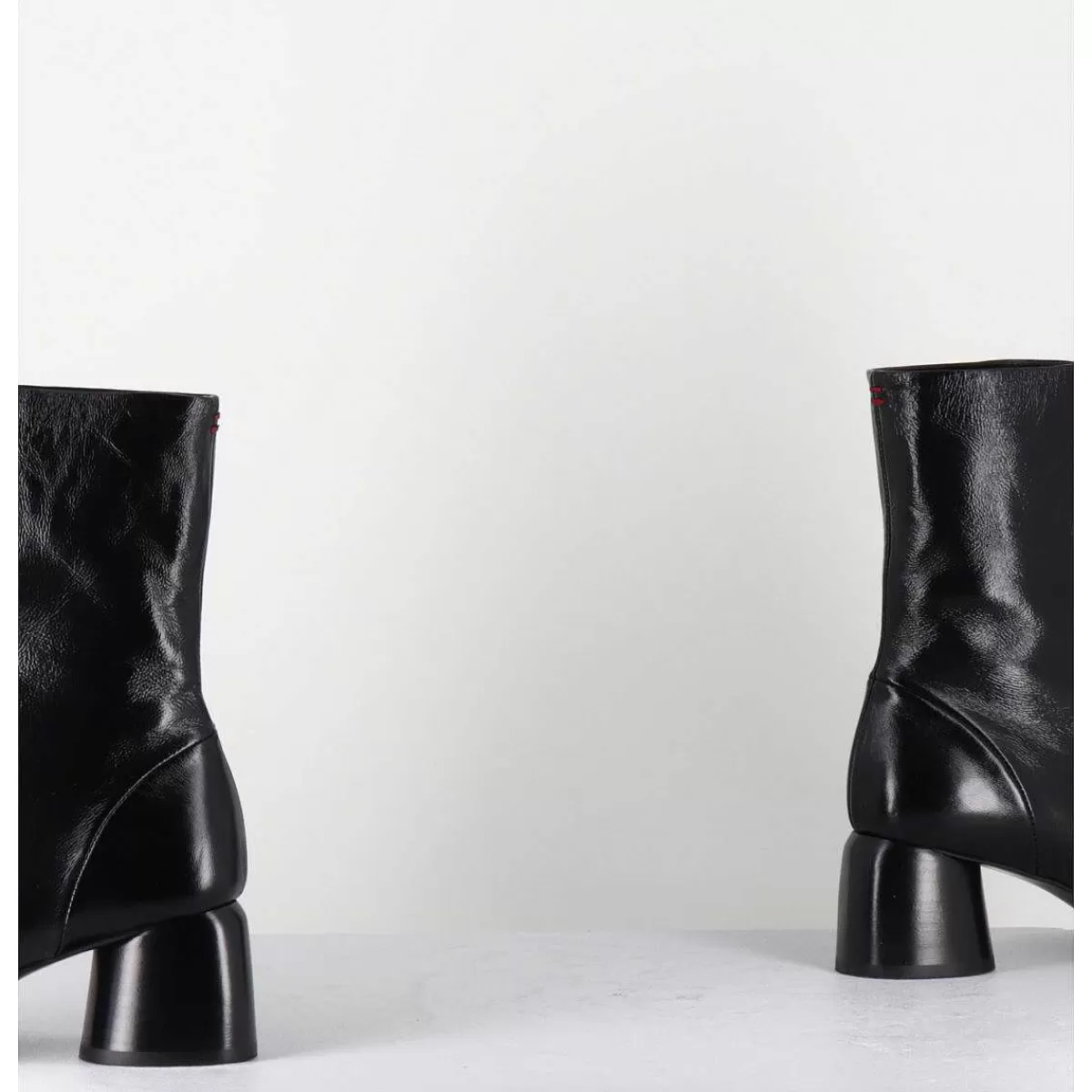 Cheap Boots 60S En Cuir Brillant Noir - Caren07 Glaze Nero Femmes Boots