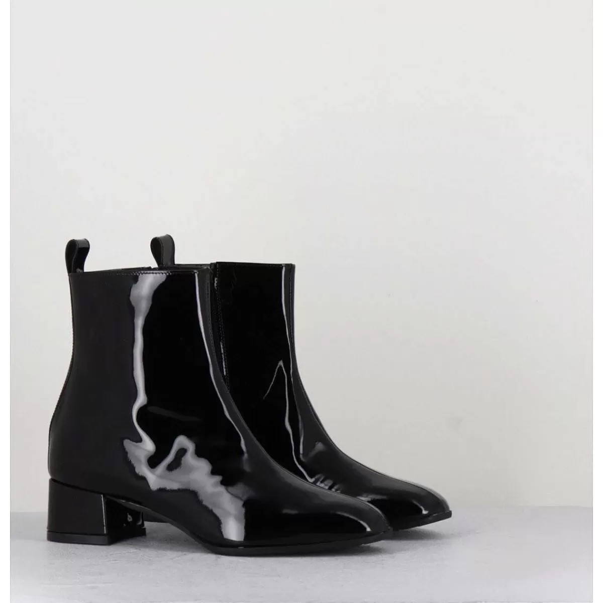 Flash Sale Boots 60S En Cuir Vernis Noir - Jane Vernice Nero Femmes Boots