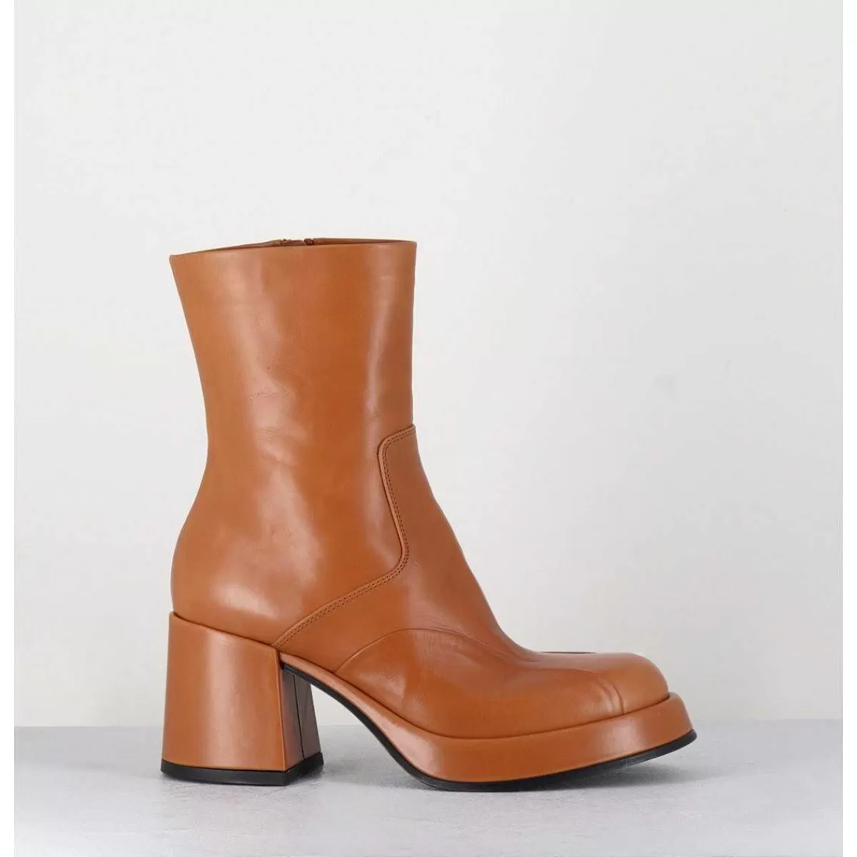 Sale Boots 70S En Cuir Beige - Archi Cuoio Femmes Plateformes