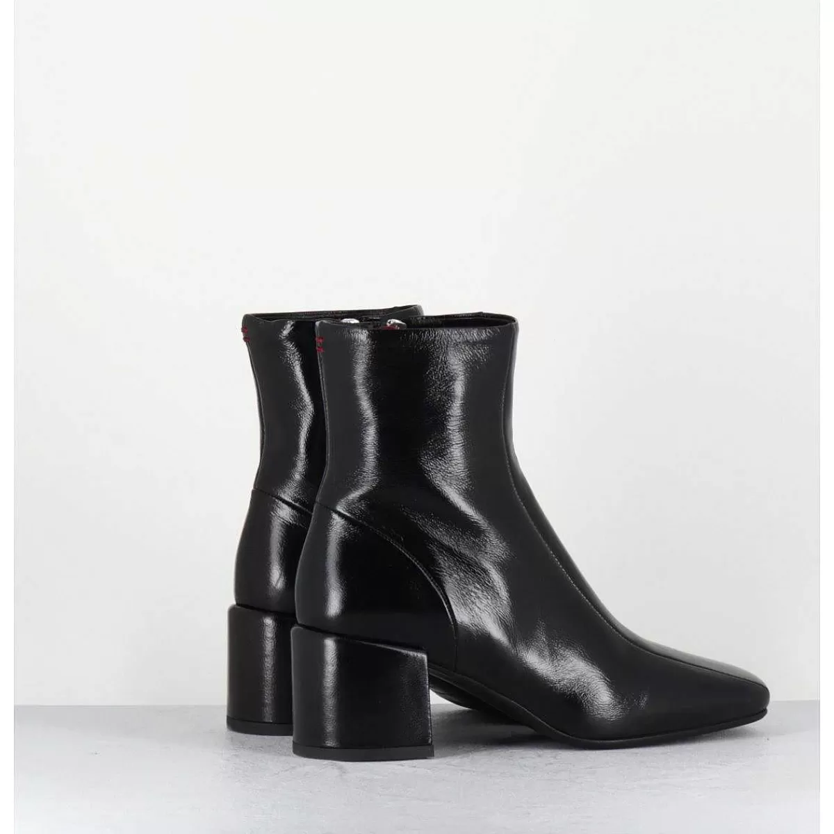 New Boots 70S En Cuir Souple Noir - Cecil13 Glaze Nero Femmes Boots