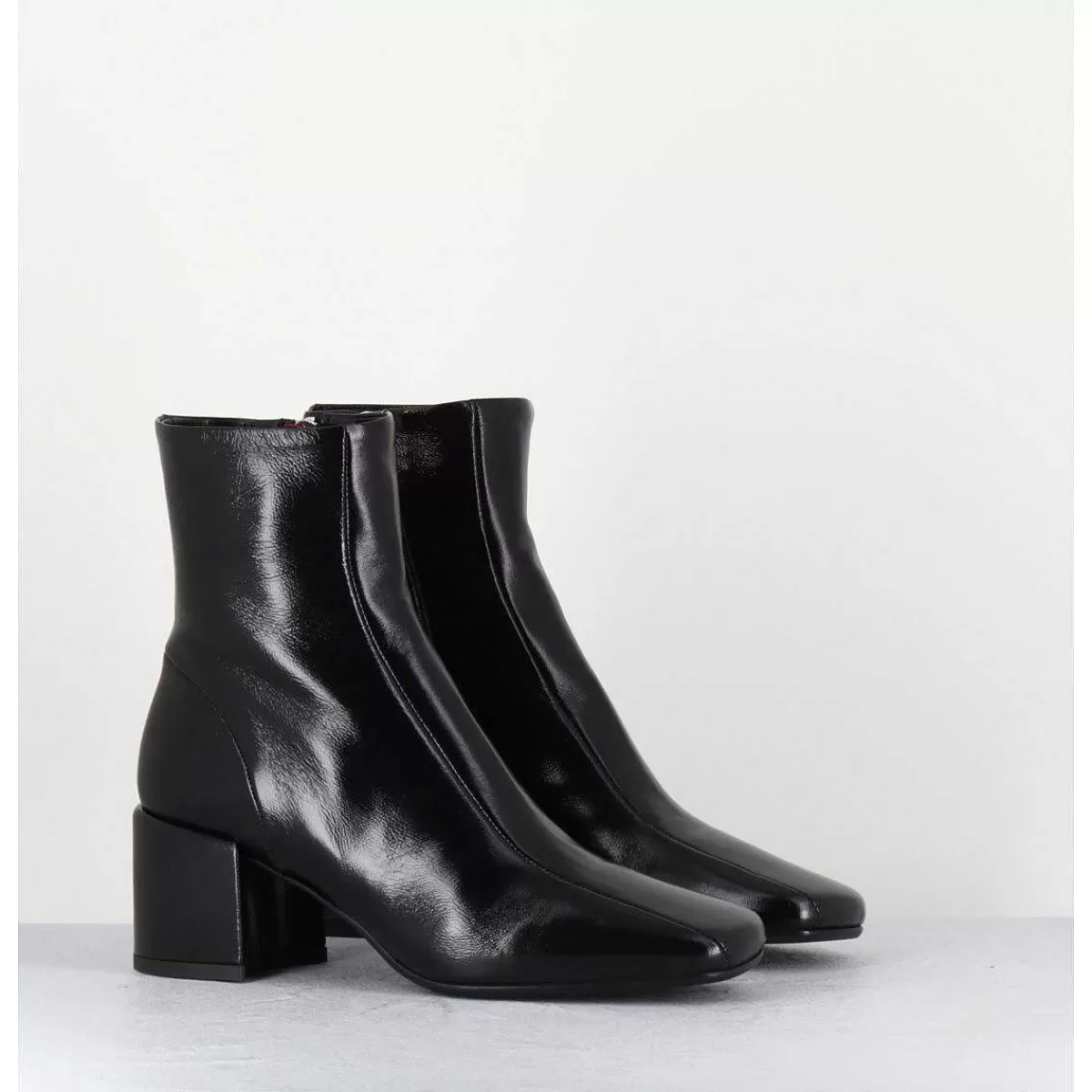 New Boots 70S En Cuir Souple Noir - Cecil13 Glaze Nero Femmes Boots