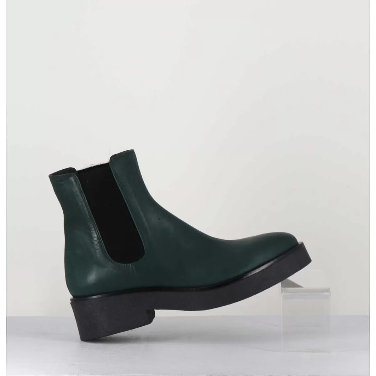 Best Sale Boots Chelsea En Cuir Vert - Perla Foresta Femmes Boots