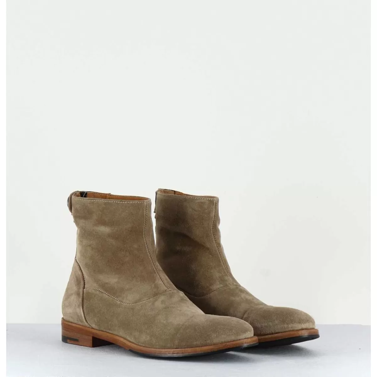 Flash Sale Boots Plates En Daim Taupe - Zoe 56067 Larice Femmes Boots