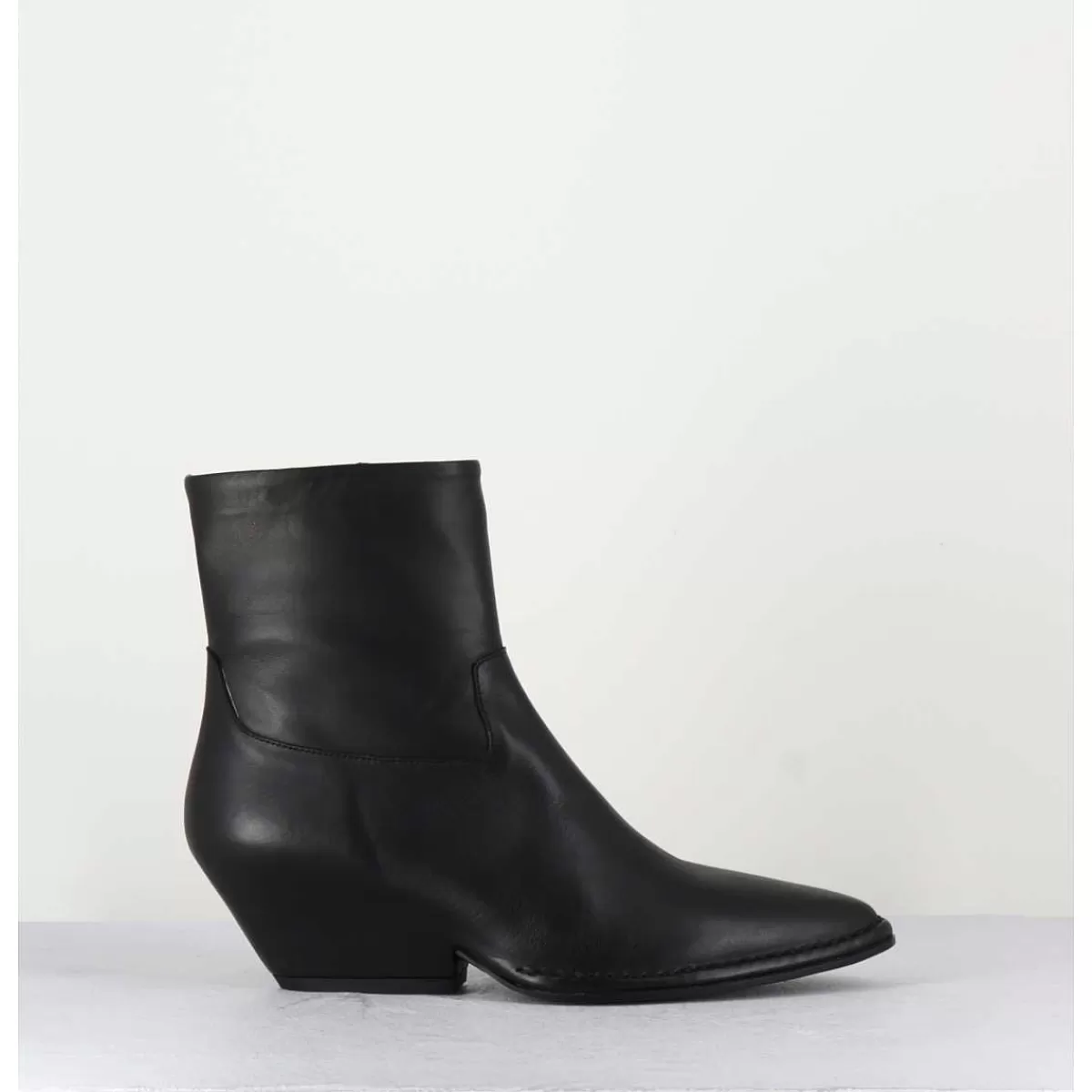 Best Boots Santiag En Cuir Noir - 10807 Vetro Nero Femmes Santiags