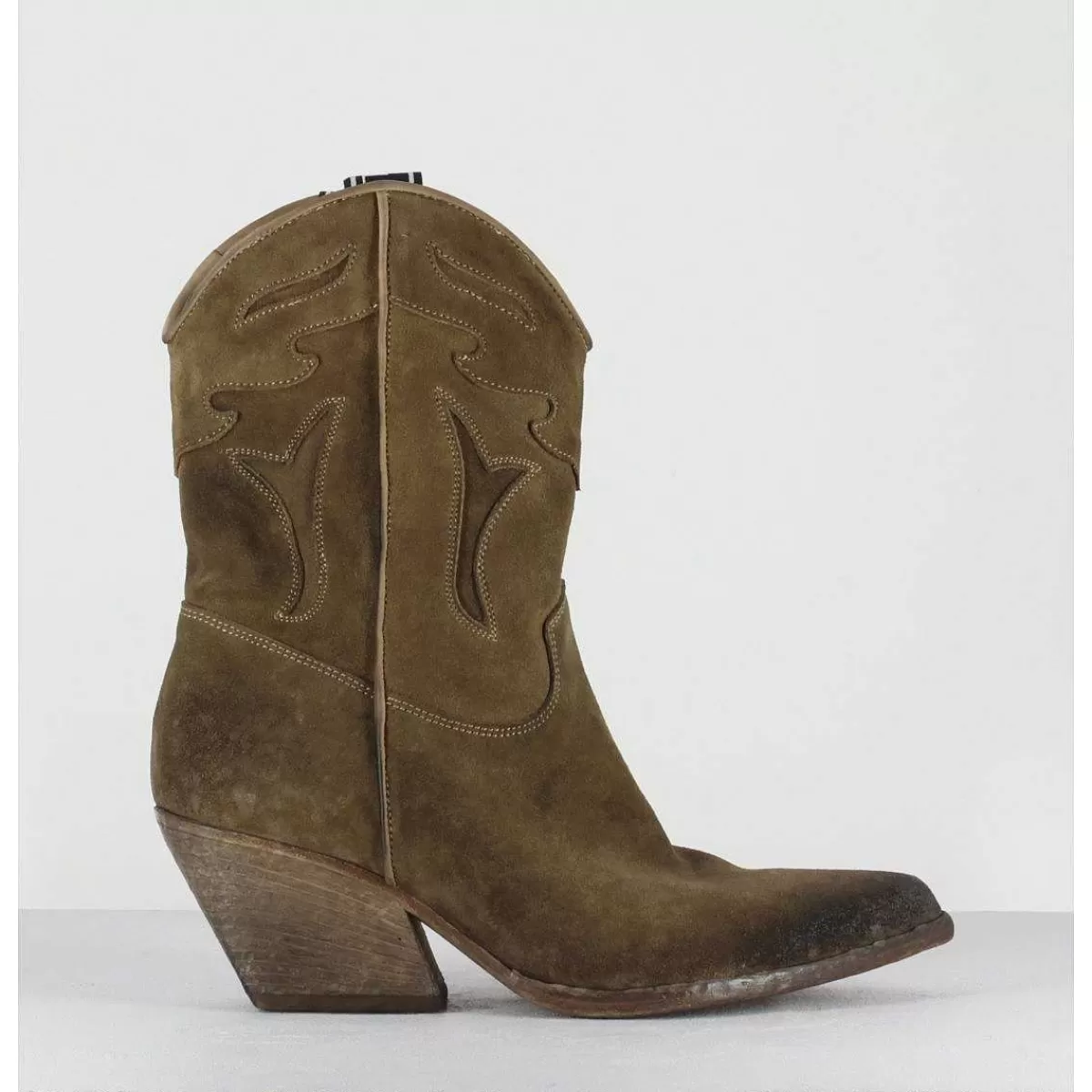 Shop Boots Santiags En Daim Taupe - E2016 Velour Fango Femmes Santiags