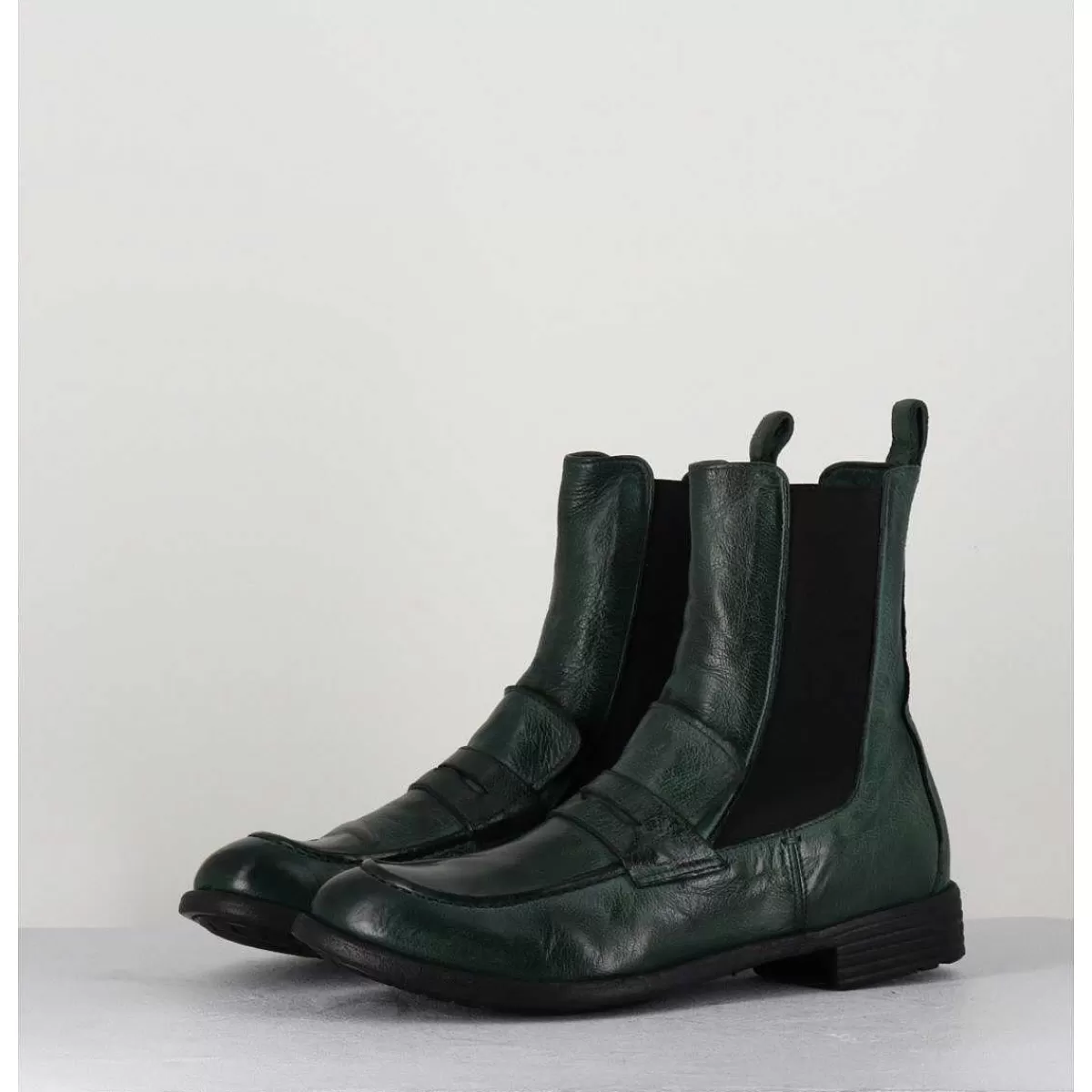 Cheap Boots-Mocassins Chelsea En Cuir Vert Bouteille - Mars 142 Bouteille Femmes Mocassins