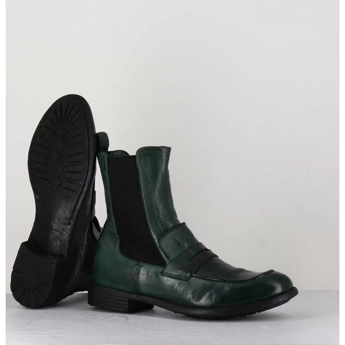 Cheap Boots-Mocassins Chelsea En Cuir Vert Bouteille - Mars 142 Bouteille Femmes Mocassins