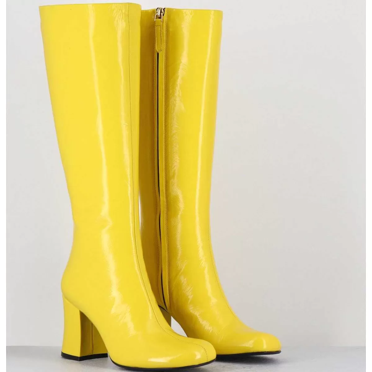 Cheap Bottes 60S En Cuir Souple Jaune - Ah2983 Verlux Giallo Femmes Bottes