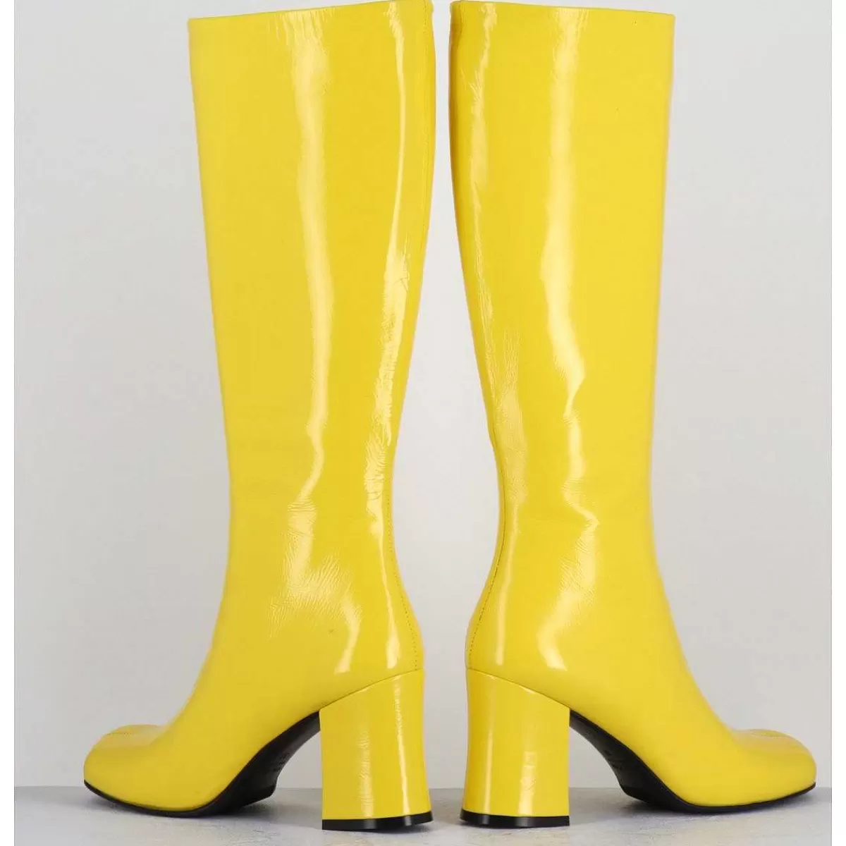 Cheap Bottes 60S En Cuir Souple Jaune - Ah2983 Verlux Giallo Femmes Bottes