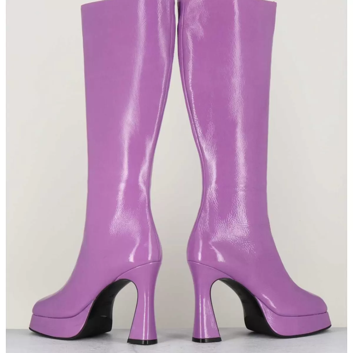 Sale Bottes En Cuir Naplak Violet - Finish Lilas Femmes Bottes