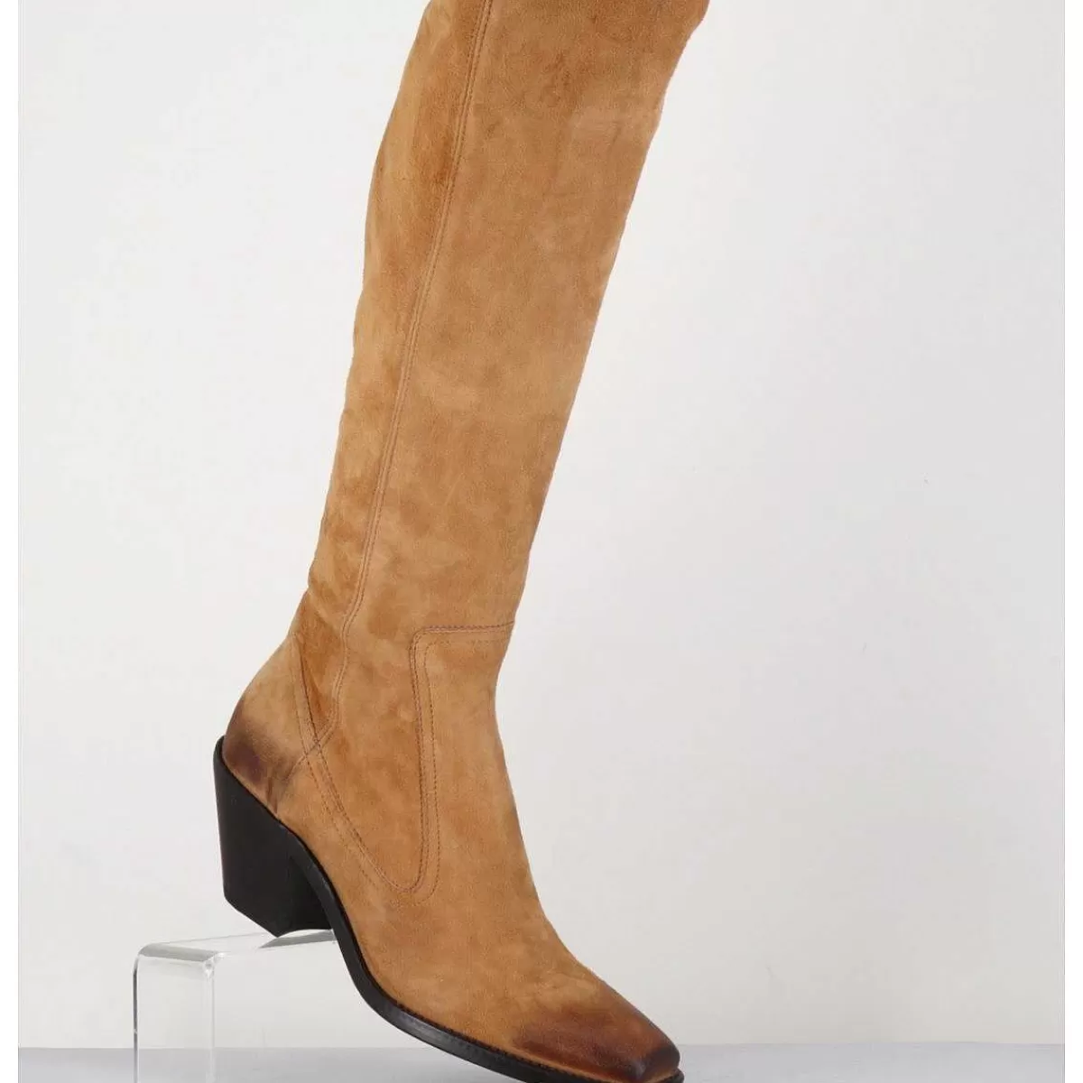 Flash Sale Bottes Esprit Santiag En Daim Camel - 5181 Cuoio Femmes Santiags