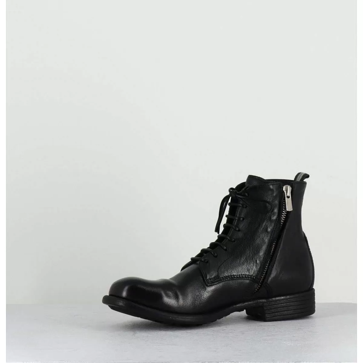 Store Bottines A Lacets En Cuir Noir - Calixte02 Nero Femmes Boots