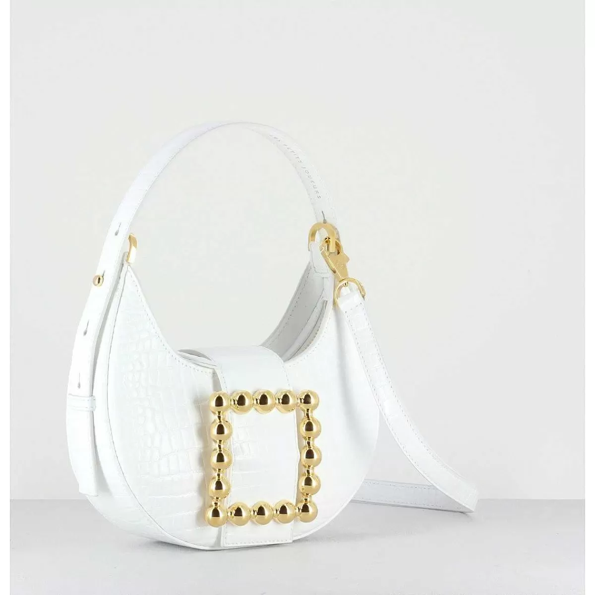 Sale Cindy Golden Buckle - Croco Blanc Femmes Les Sacs