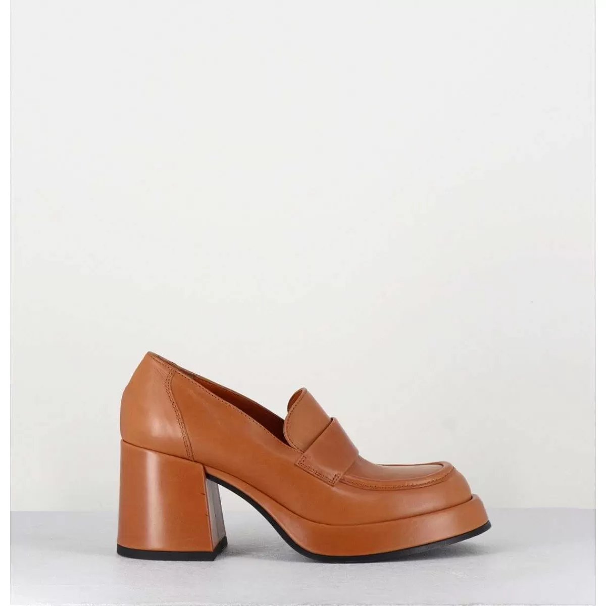 Online Mocassins A Plateforme En Cuir Camel - Meda Cuoio Femmes Mocassins