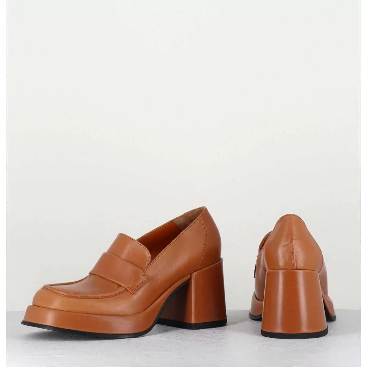 Online Mocassins A Plateforme En Cuir Camel - Meda Cuoio Femmes Mocassins