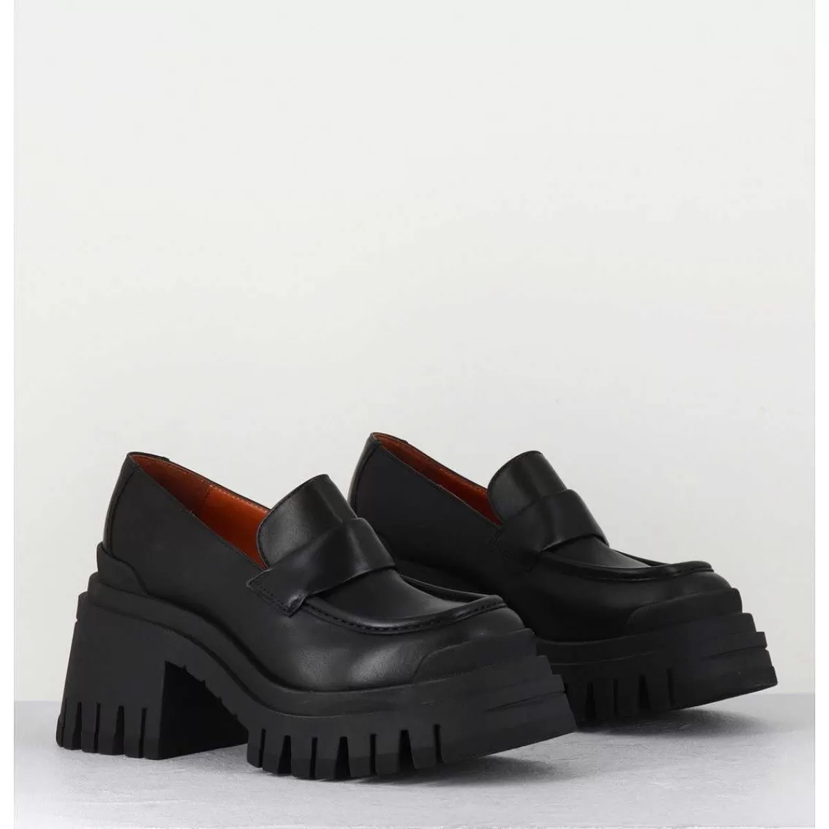 Flash Sale Mocassins Semelle Chunky Esprit 90S - Moca Nero Femmes Mocassins