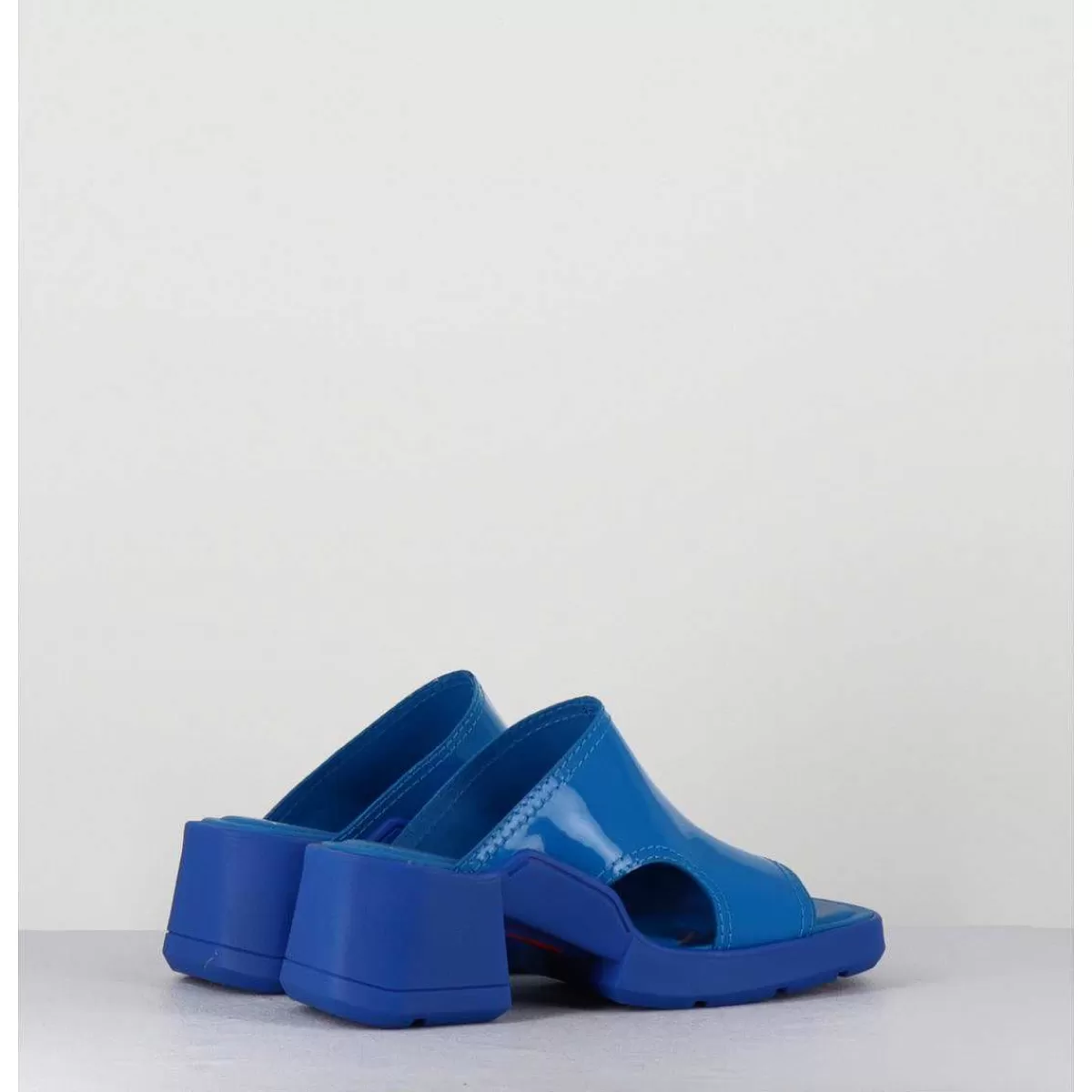 Store Mules 90S Cuir Vernis Bleu & Surpiqures - Tawny Blue Mules Femmes Sandales