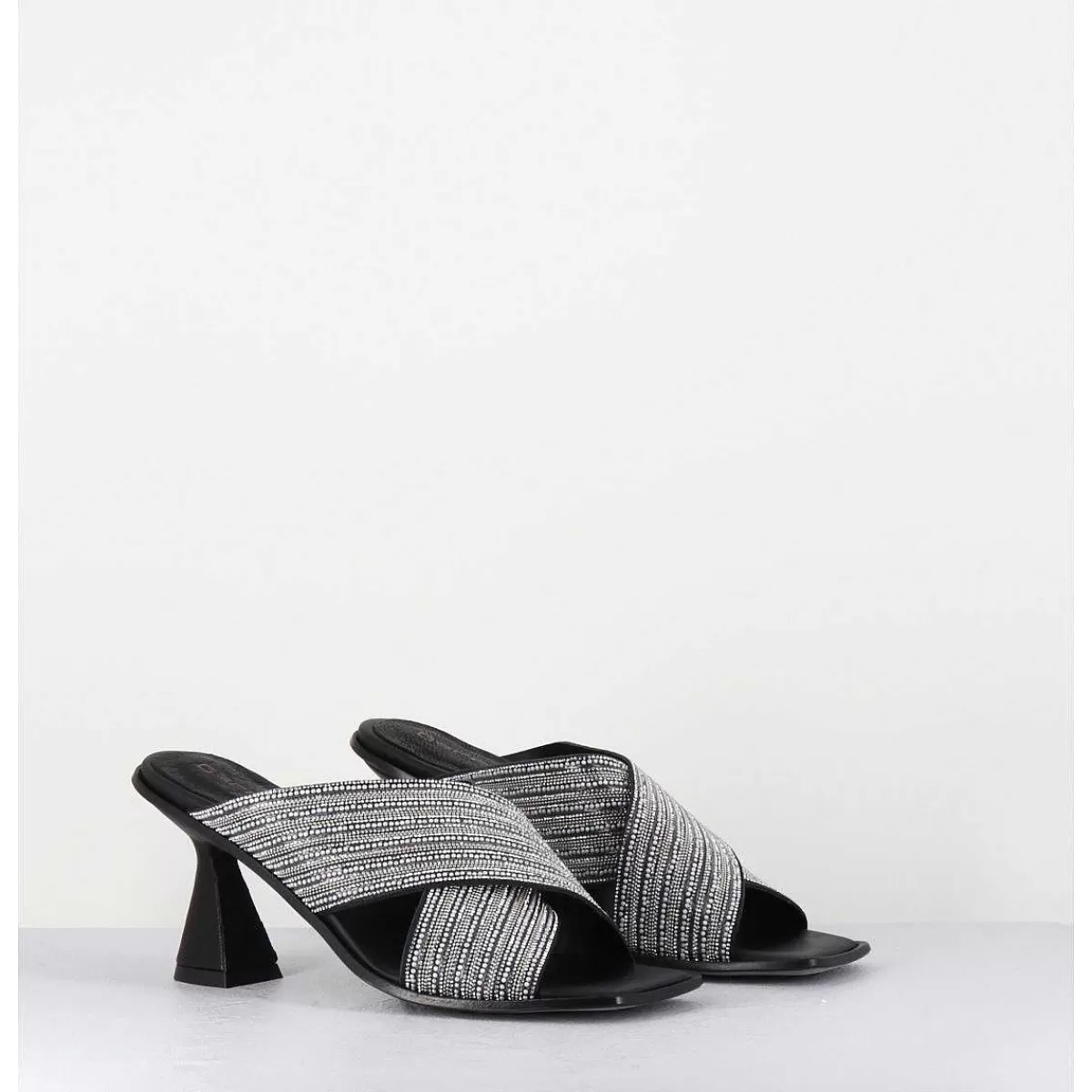 New Mules Cuir Noir & Perles - Liza Var Nero Femmes Sandales