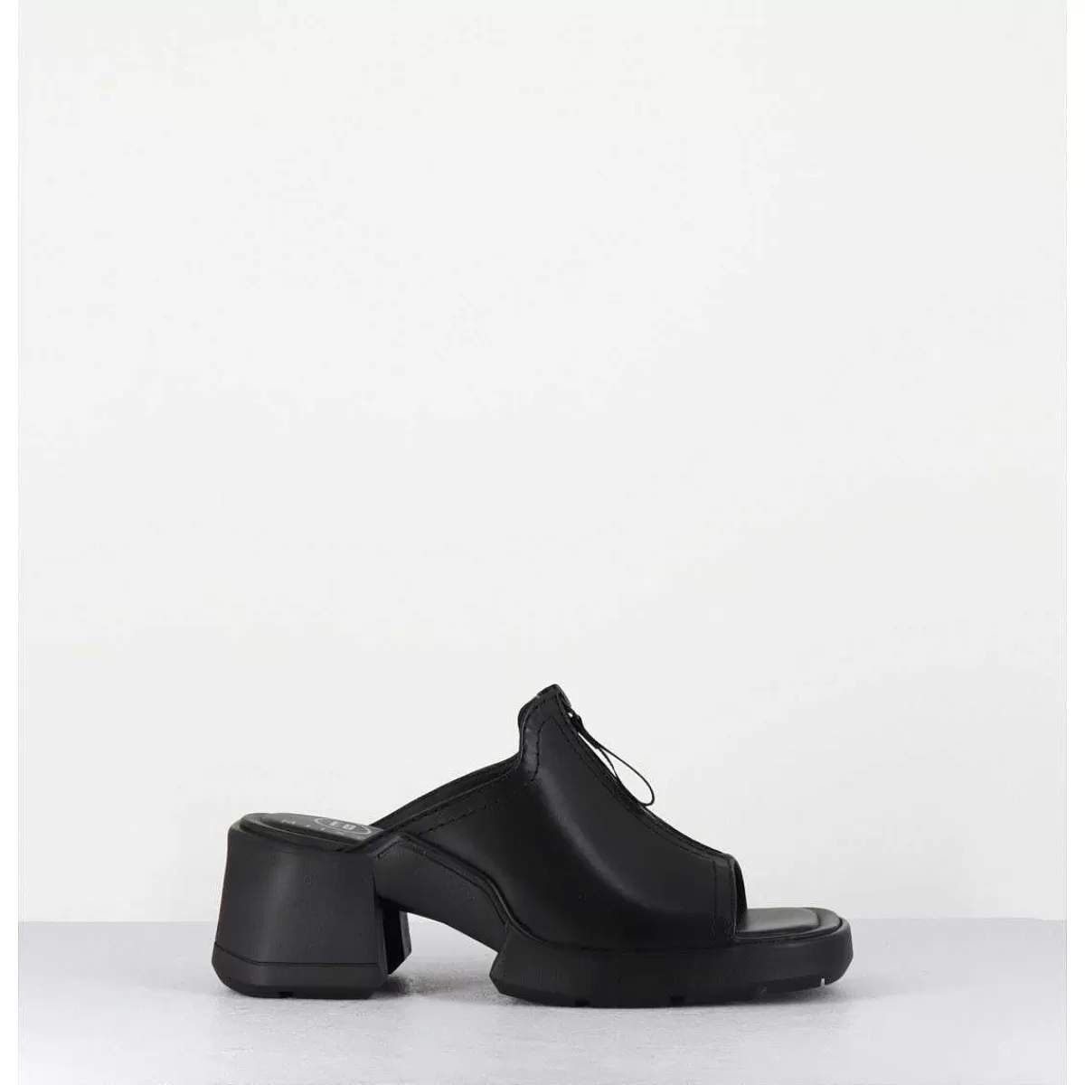 Flash Sale Mules En Cuir Noir & Zip - Bertie Black Sandals Femmes Sandales