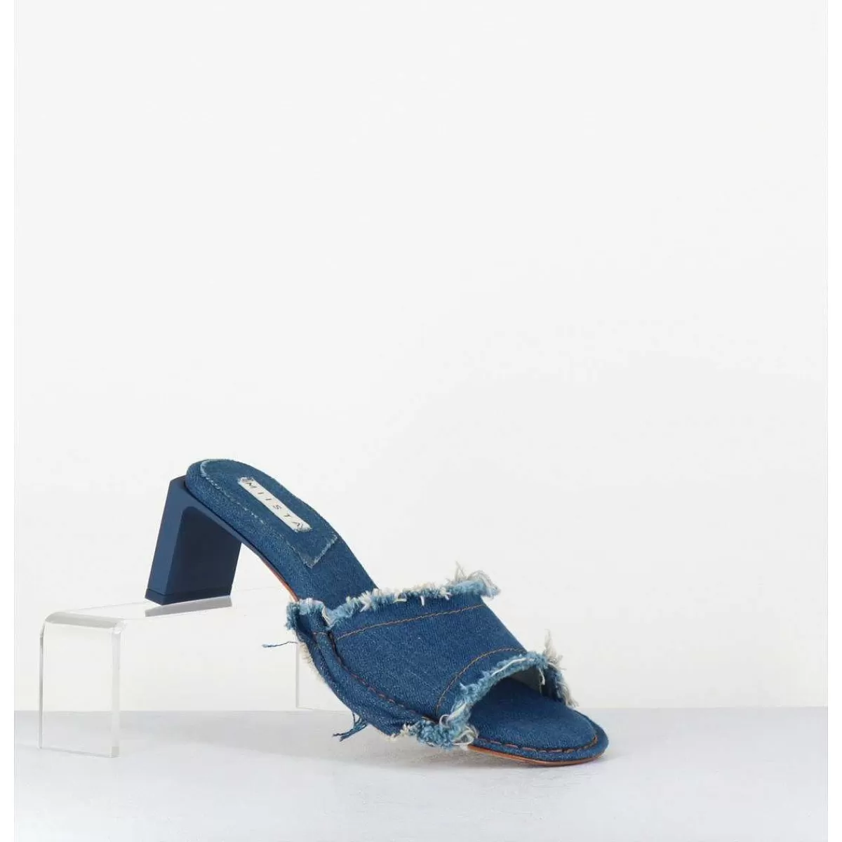 Store Mules En Jean A Talon - Marguerite Denim Sandals Femmes Sandales