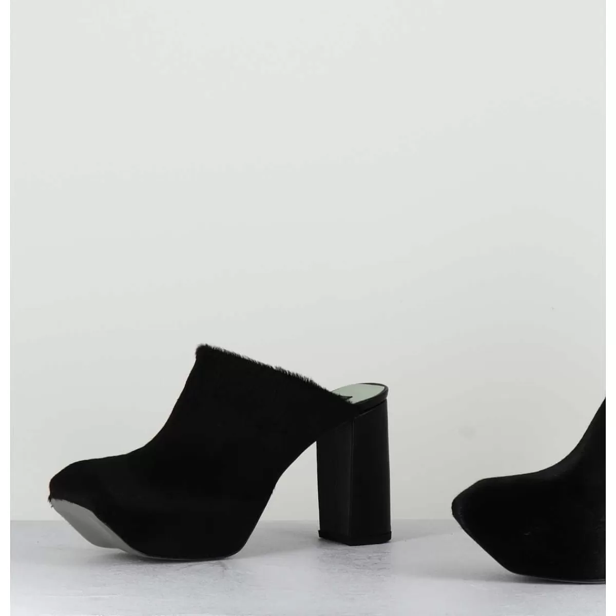 Best Mules Sabots A Plateforme Black Pony - M22I99430 Coto Femmes Plateformes