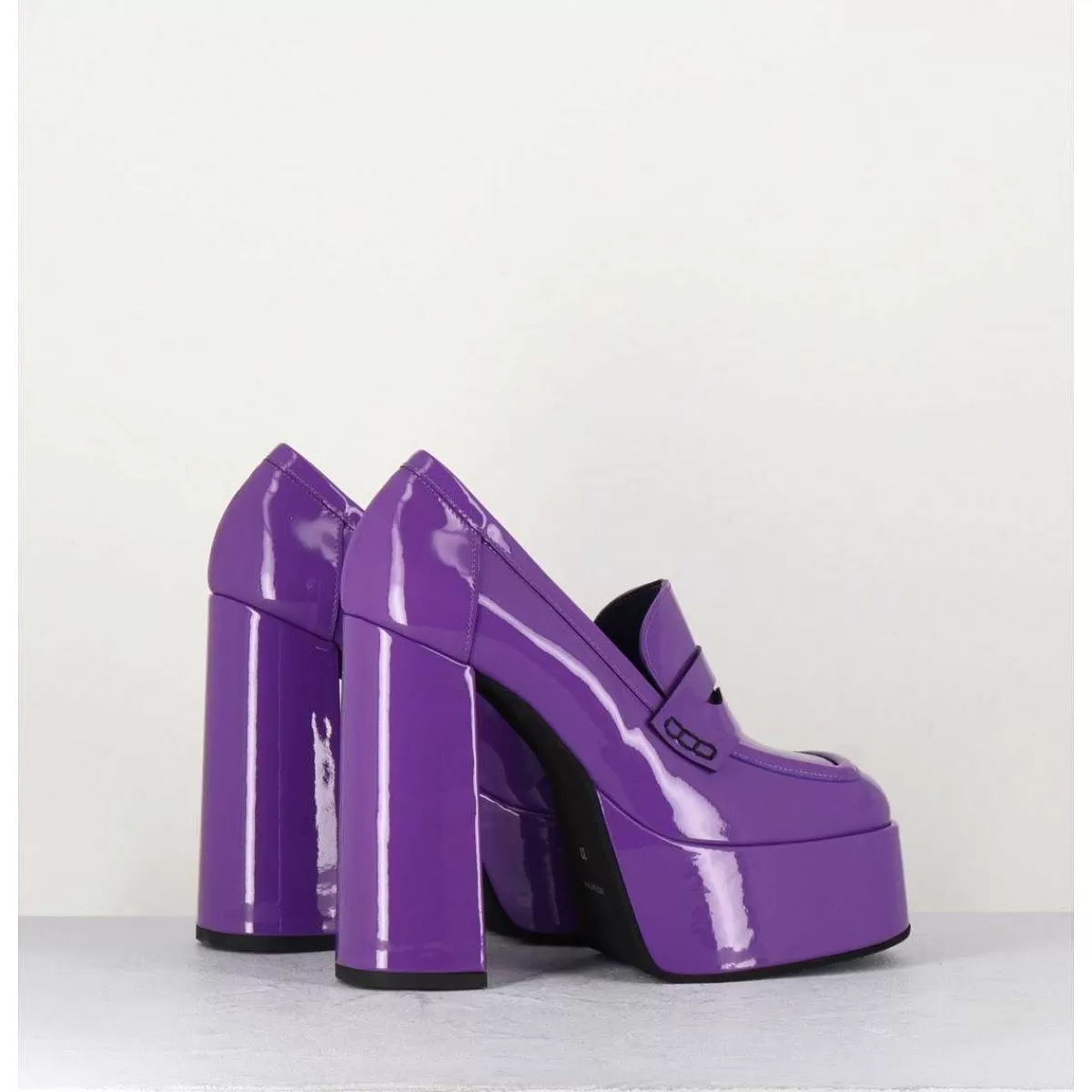 Online Purple Patent Platform Loafers - Barsi Violet Femmes Mocassins