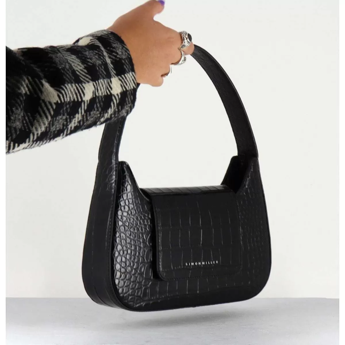 Outlet Retro Bag Black - Croco Noir Femmes Les Sacs