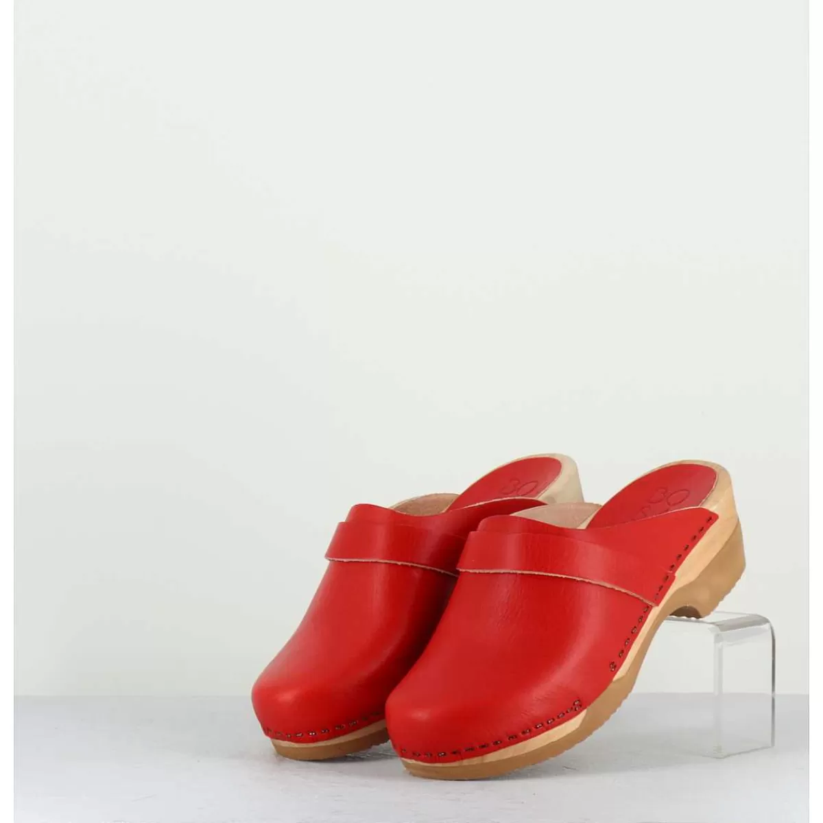 Store Sabots Flexibles En Cuir Rouge - Complice5 Vegetal Rouge Femmes Sabots