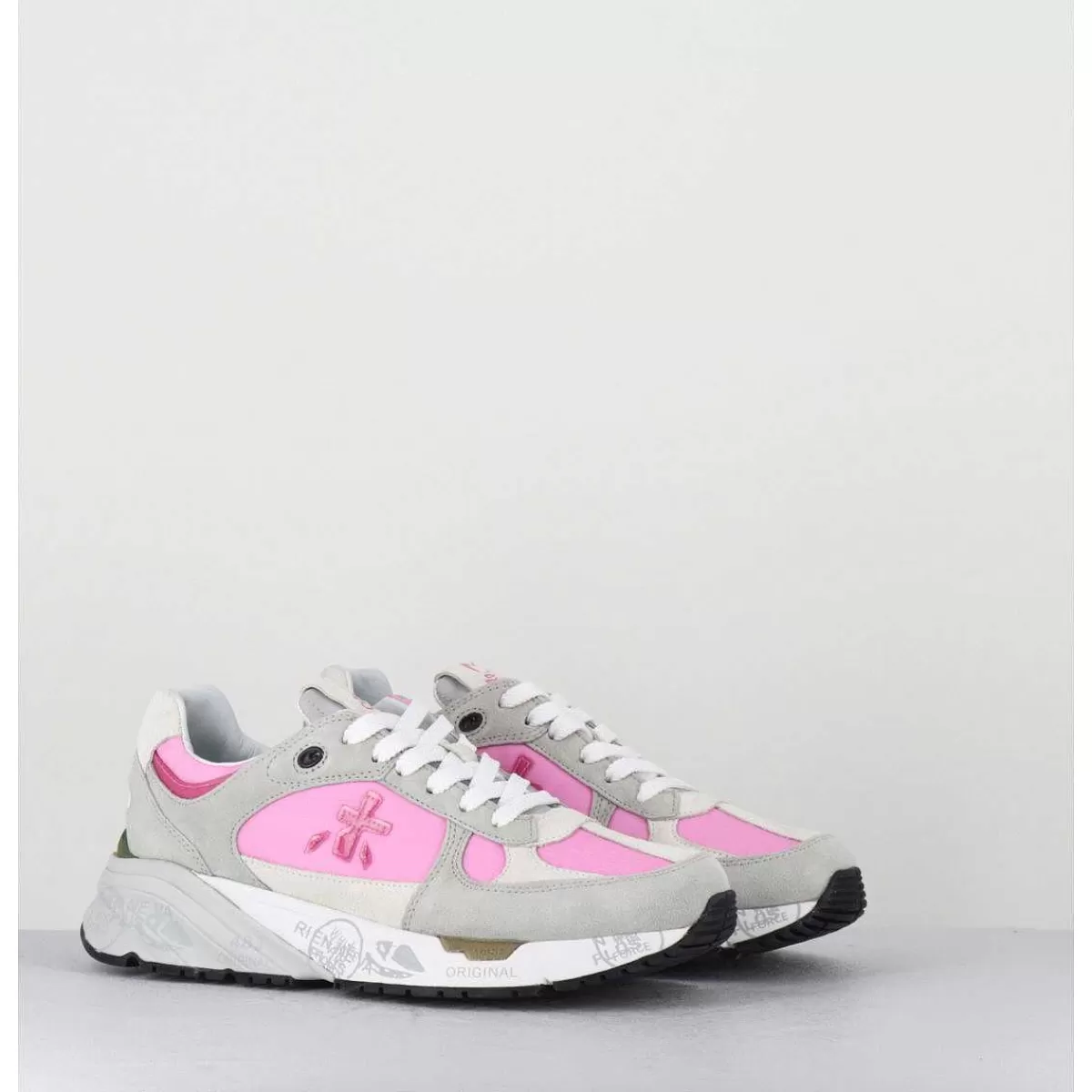 Shop Sneakers 90S En Toile Rose Semelle Epaisse - Mased 6254 Femmes Sneakers